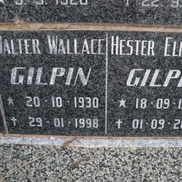 GILPIN Walter Wallace 1930-1998 &amp; Hester Elizabeth 1935-2008