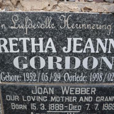 GORDON Retha Jeanne 1952-1998