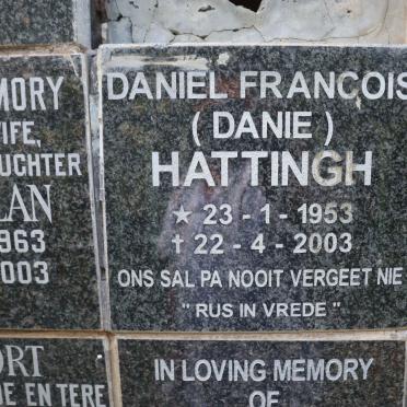 HATTINGH Daniel Francois 1953-2003