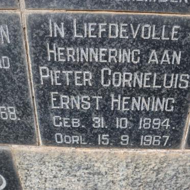 HENNING Pieter Corneluis Ernst 1894-1967