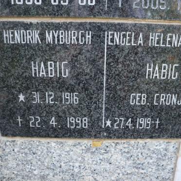 HABIG Hendrik Myburgh 1916-1998 &amp; Engela Helena Jacoba CRONJE 1919-