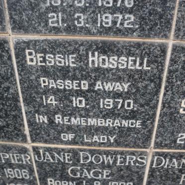 HOSSELL Bessie -1970