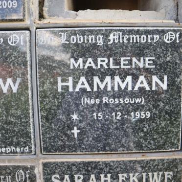 HAMMAN Marlene nee ROSSOUW 1959-