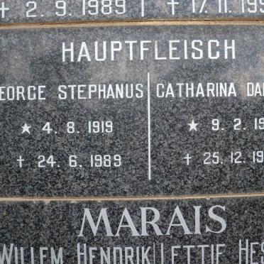 HAUPTFLEISCH George Stephanus 1919-1989 &amp; Catharina Daphina 1916-1995