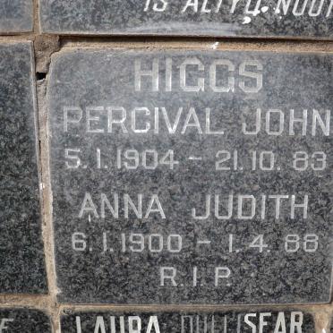 HIGGS Percival John 1904-1983 &amp; Anna Judith 1900-1988