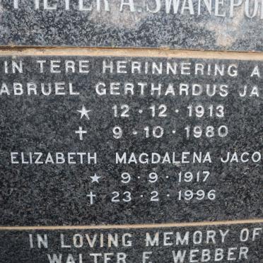 JACOBS Gabruel Gerthardus 1913-1980 &amp; Elizabeth Magdalena 1917-1996