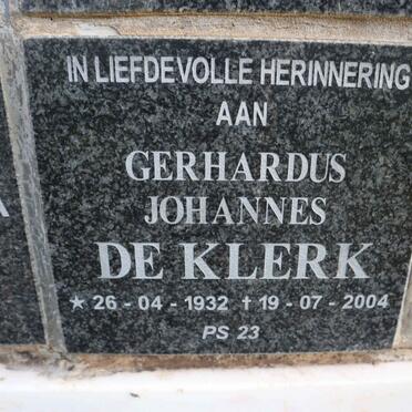 KLERK Gerhardus Johannes, de 1932-2004