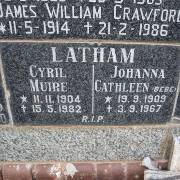 LATHAM Cyril Muire 1904-1982 &amp; Johanna Cathleen 1909-1967