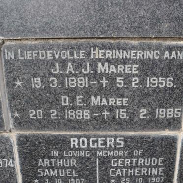 MAREE J.A.J. 1891-1956 :: MAREE D.E. 1896-1985