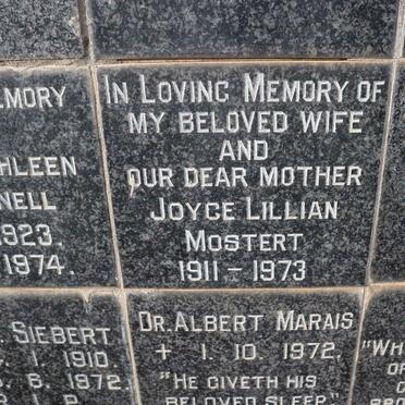 MOSTERT Joyce Lillian 1911-1973
