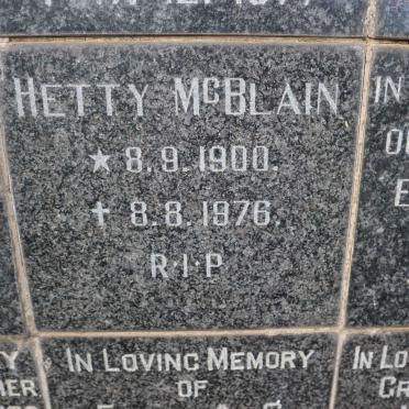 McBLAIN Hetty 1900-1976