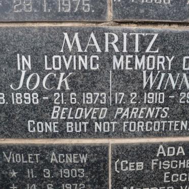 MARITZ Jock 1898-1973 &amp; Winnie 1910-1991