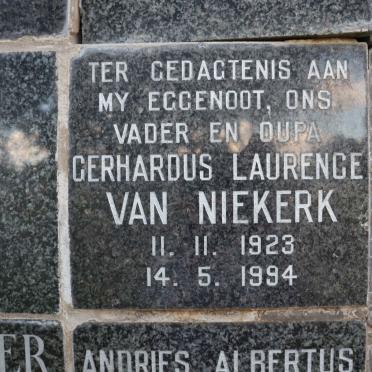 NIEKERK Gerhardus Laurence, van 1923-1994