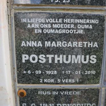 POSTHUMUS Anna Margaretha 1928-2010