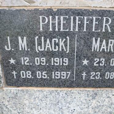 PHEIFFER J.M. 1919-1997 &amp; Mara A. 1916-2003