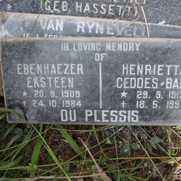 PLESSIS Ebenhaezer Eksteen, du 1909-1984 &amp; Henrietta Ceddes Bain 1913-1997
