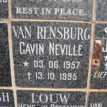 RENSBURG Gavin Neville, van 1957-1995