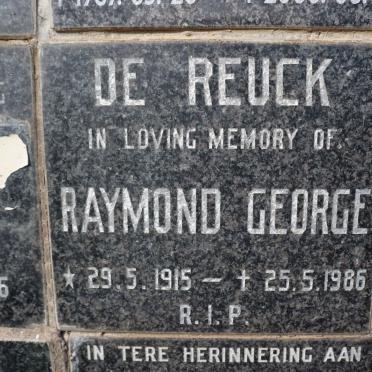 REUCK Raymond George, de 1915-1986