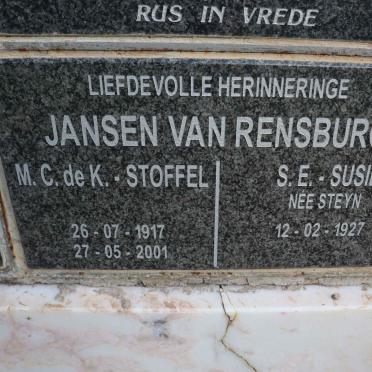 RENSBURG M.C. de K., Jansen van 1917-2011 &amp; S.E. STEYN 1927-