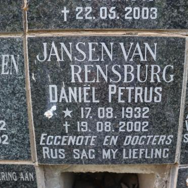 RENSBURG Daniel Petrus, Jansen van 1932-2002