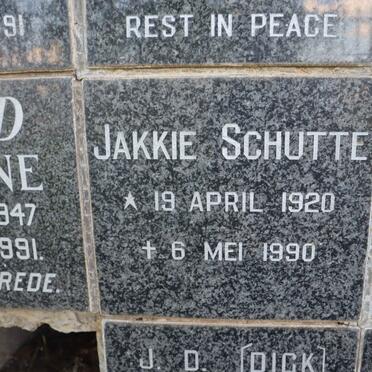 SCHUTTE Jakkie 1920-1990