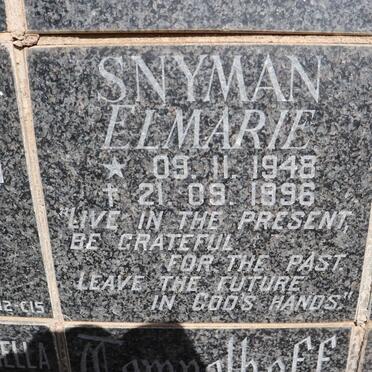 SNYMAN Elmarie 1948-1996