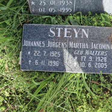 STEYN Johannes Jurgens 1925-1996 &amp; Martha Jacomina WALTERS 1928-2005