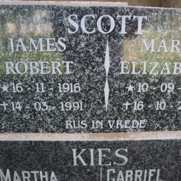 SCOTT James Robert 1916-1991 &amp; Maria Elizabeth 1917-2005
