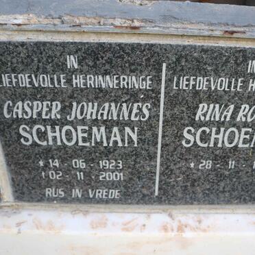 SCHOEMAN Casper Johannes 1923-2001 &amp; Rina Rosina 1928-