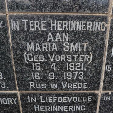 SMIT Maria nee VORSTER 1921-1973