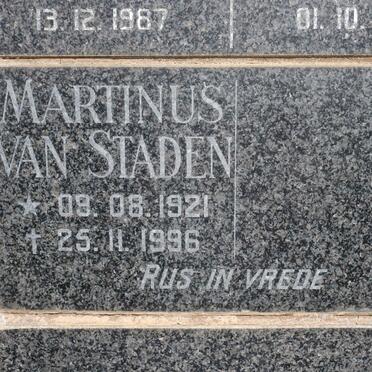 STADEN Martinus, van 1921-1996