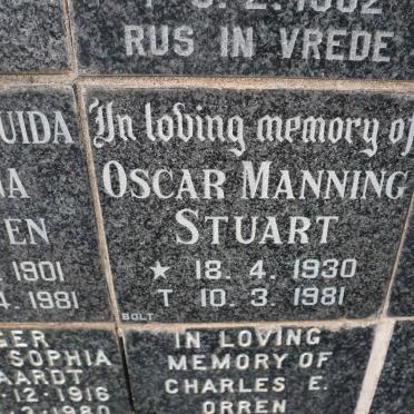 STUART Oscar Manning 1930-1981