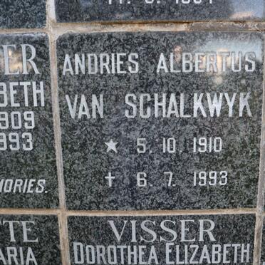 SCHALKWYK Andries Albertus, van 1910-1993