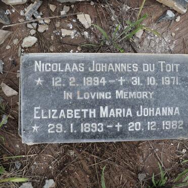 TOIT Nicolaas Johannes, du 1894-1971 &amp; Elizabeth Maria Johanna 1893-1982