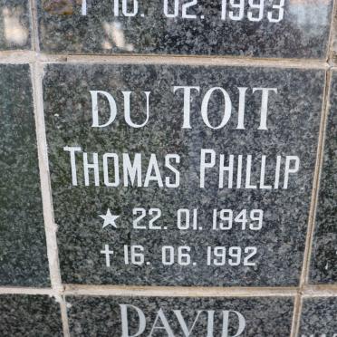 TOIT Thomas Phillip, du 1949-1992