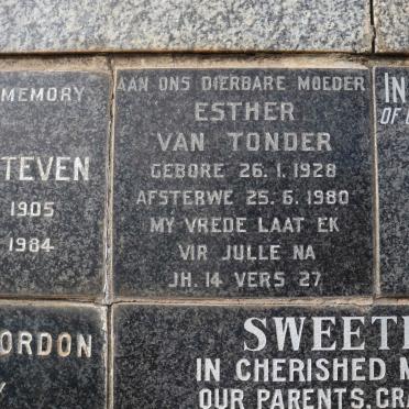 TONDER Esther, van 1928-1980