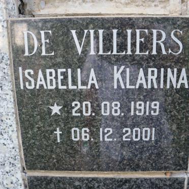 VILLIERS Isabella Klarina, de 1919-2001