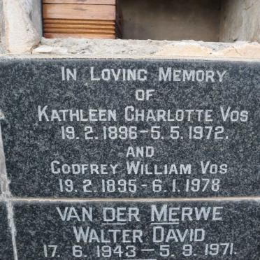 VOS Godfrey William 1895-1978 &amp; Kathleen Charlotte 1896-1972