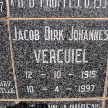 VERCUIEL Jacob Dirk Johannes 1915-1997