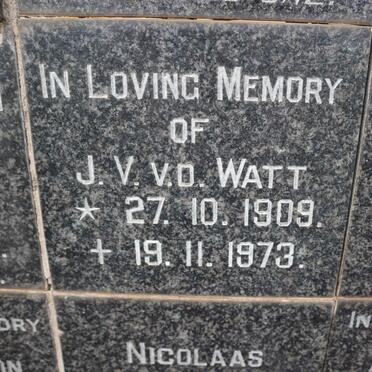 WATT J.V., v.d. 1909-1973