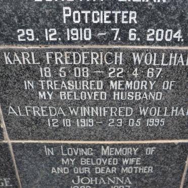 WOLLHAF Karl Frederich 1908-1967 &amp; Alfreda Winnefred 1919-1995