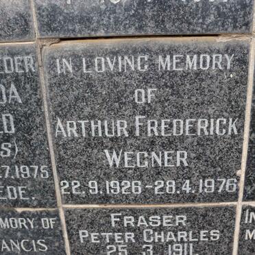 WEGNER Arthur Frederick 1926-1976