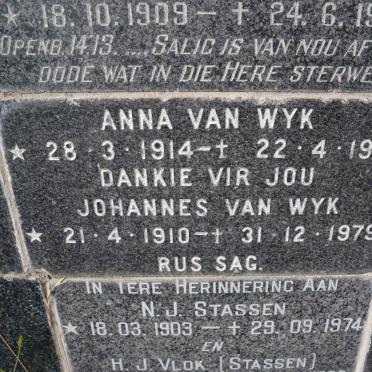 WYK Johannes, van 1910-1979 &amp; Anna 1914-1975