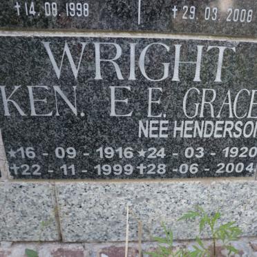 WRIGHT E.E. 1916-1999 &amp; Grace HENDERSON 1920-2004