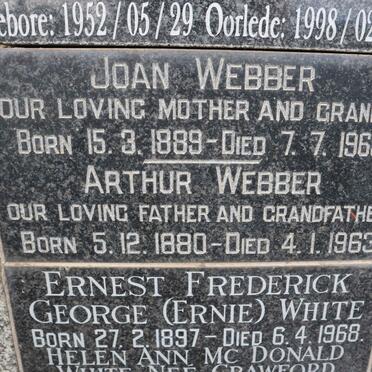 WEBBER Arthur 1880-1963 &amp; Joan 1889-1969