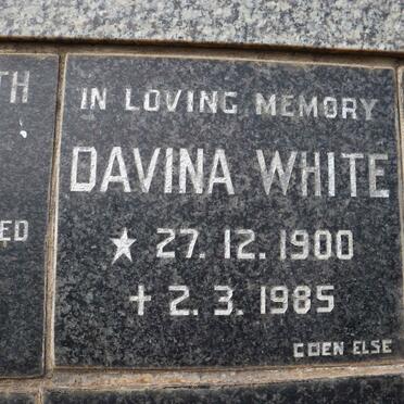 WHITE Davina 1900-1985
