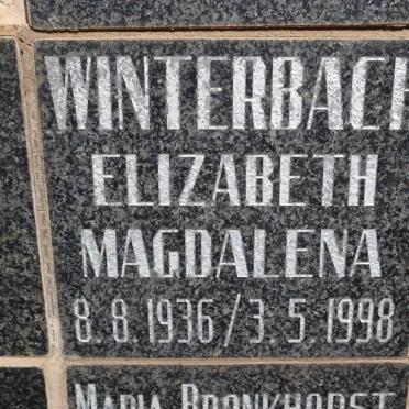 WINTERBACH Elizabeth Magdalena 1936-1998