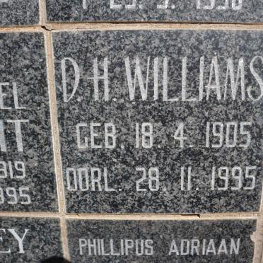 WILLIAMS D.H. 1905-1995