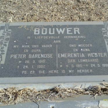 BOUWER Pieter Barendse 1915-1982 &amp; Emerentia Hester LOMBAARD 1915-1991