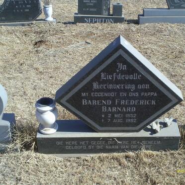BARNARD Barend Frederick 1952-1982